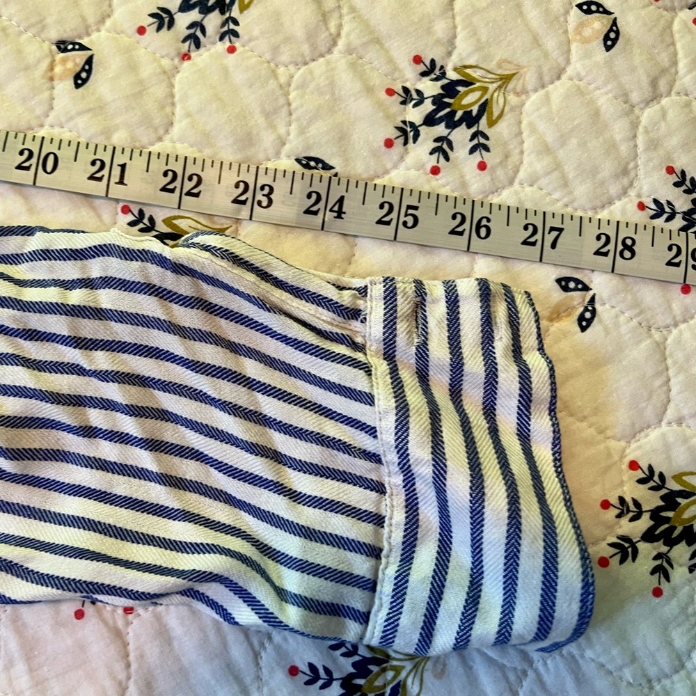 TINSEL Pocket Blue White Stripe Shirt Button Front Long Sleeve Loose Size M - Picture 5 of 9